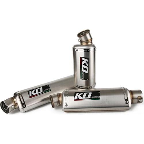 Universal 51mm Inner Exhaust Pipe Motorcycle Silver Stainless Steel Mufflers with Removable DB Killer Escape 310 370 440mm