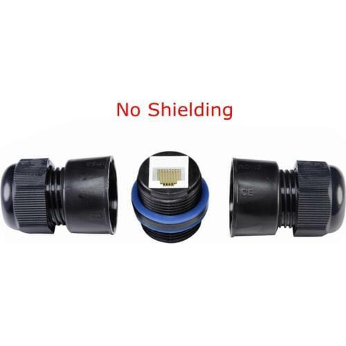 Water proof RJ45 connector, Ethernet LAN RJ 45 CAT6 female double-head M25 nut Straight head No shielded Waterproof socket plug