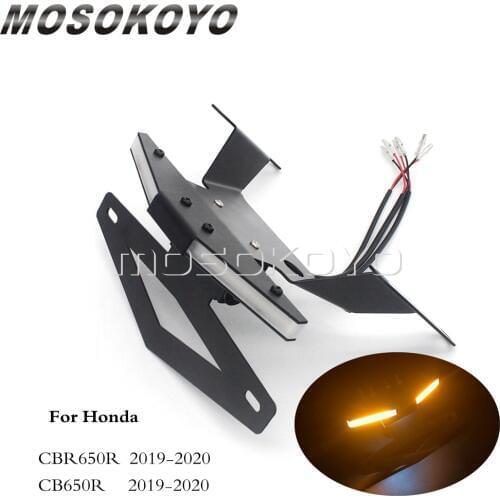 Tail Tidy License Plate Bracket Taillight Integrated For Honda CBR650R CB650R 2019 2020 Fender Eliminator LED Turn Signal Light