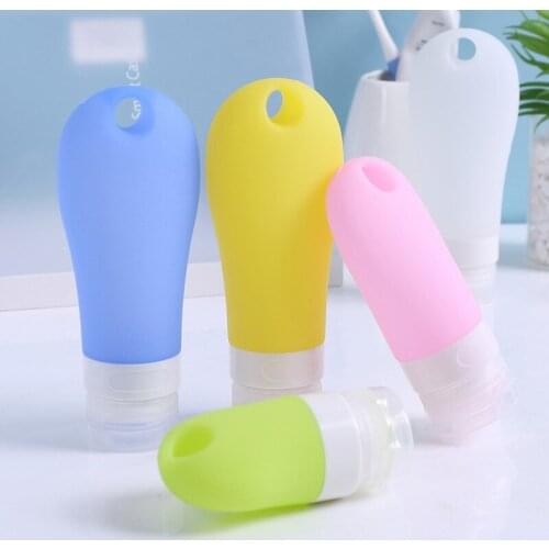 1pcs 38ml 60ml 90ml Empty Silicone Travel Packing Press Having Holes Bottle For Lotion Shampoo Bath Small Sample Containers