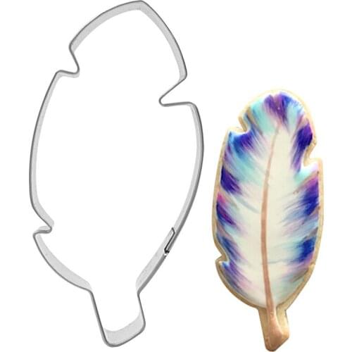 1 pcs feather Stainless Steel Cookie Cutter Biscuit Mold Pastry Fondant Cake Cutter Tool