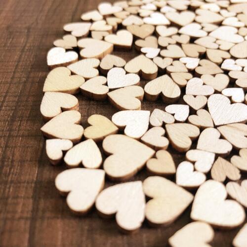 100pcs Rustic Wedding Decoration Wood Wooden Hearts Love Vintage Wedding Table Decoration Crafts Event Party DIY Decorations