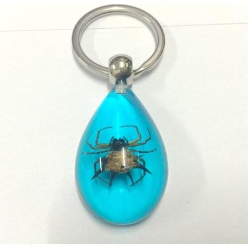 12 keychain handmade real fashion spider blue color jewelry