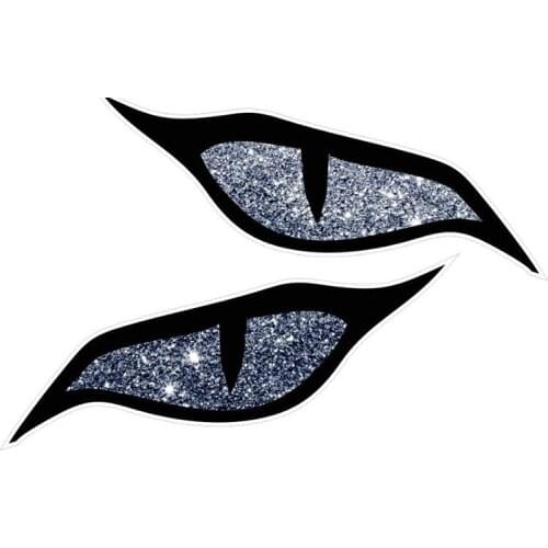 2 X Personality Car Sticker Large Pair of Evil Eyes Design Glitter Effect Waterproof Sunscreen PVC Decal,14cm*6cm