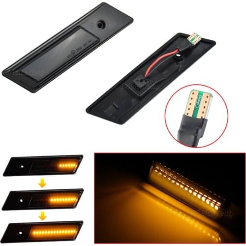 2PCS Dynamic Blinker Indicator Side Marker Sequential Turn Signal Light For BMW E32 E34 E36 1990-1996 M3 3 5 7 Series