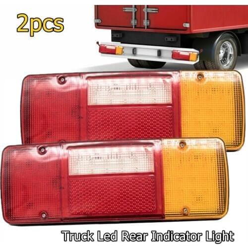 2pcs 12V 92Leds LED Truck Tail Lights Lamp Trailer Caravan Boat Van Rear Tail Brake Stop Reverse Indicator Light