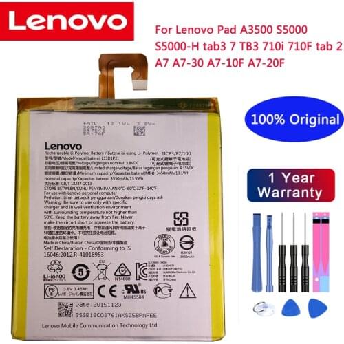 3550mAh original L13D1P31 Battery For Lenovo Pad A3500 S5000 S5000-H tab3 7 TB3 710i 710F tab 2 A7 A7-30 A7-10F A7-20F Battery