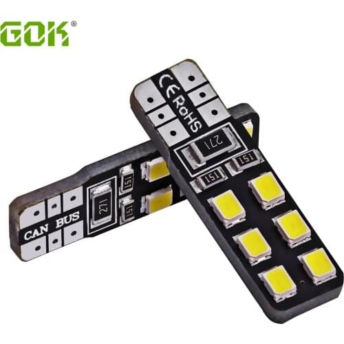 4Pcs/lot White CANBUS T10 LED 12smd 2835 led W5W No Error Car 12V Car Light Source wedge car stlying Signal Light