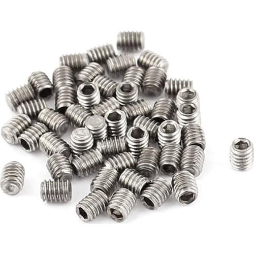 50Pcs M2.5 x 3mm Stainless Steel Hex Socket Set Grub Screws Headless Cup Point