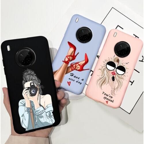 For Huawei Y9A Case 6.63" Silicon Soft Lady Back Phone Cover For Huawei Y9A 2020 FRL-L23 Funda HuaweiY9A Y9 A Y 9A Bumper Cases
