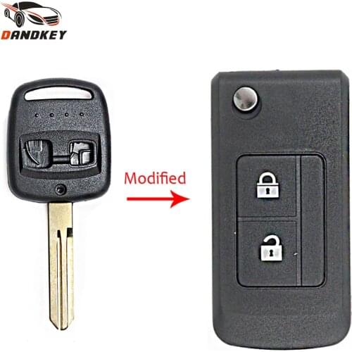 Dandkey Modified Folding Flip Remote Car Key Shell 2 Buttons Keyless Entry Case For Subaru Outback Legacy