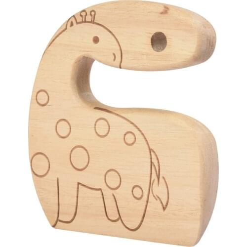 Wooden Knife For Kids Cartoon Giraffe And Crocodile Wooden Cutter Cute Shape Kitchen Tool For Cutting Veggies