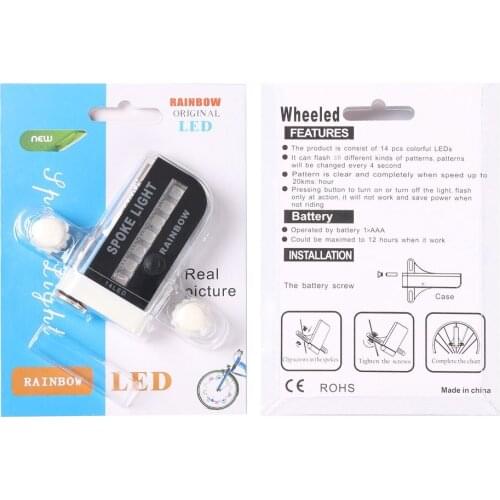 Hot 14 LED Motorcycle Cycling Bicycle Bike Wheel Signal Tire Spoke Light 30 Changes 3 Modes Bicycle Spoke Light free shipping
