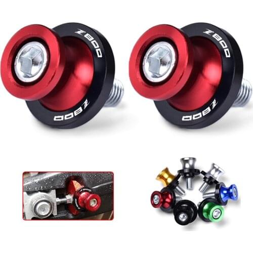 Motorcycle Swingarm Spools M8 Stand Screws CNC Aluminum Motorcycle Accessories WIth Z800 Logo For Kawasaki Z 800 Z800 2013-2020