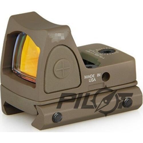 Pilotairsoft Mini RMR Red Dot Sight Collimator Glock/Shotgun Reflex Scope fit 20mm Weaver Rail For Airsoft/Hunting Rifle (TAN)