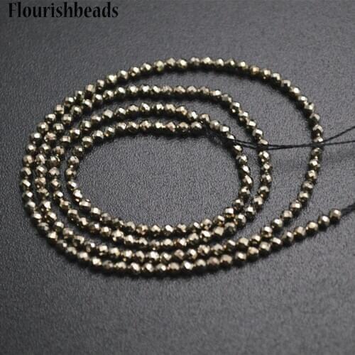 Wholesale 2mm Faceted Diamond Cutting Natural Fluorite Stone Round Loose Beads