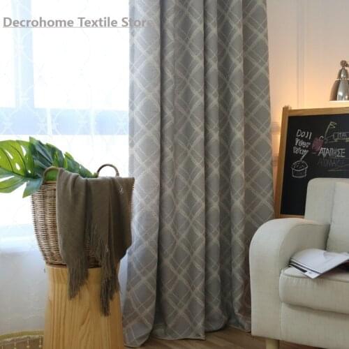Linen Cotton Curtain Thickened Striped Modern Simple Curtains Bedroom Living Room Linen Blackout Curtains