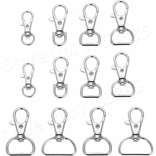 5pcs Metal Swivel Trigger Lobster Clasps Clip Snap Hook Key Chain Ring Outdoor Lanyard Craft Bag Parts Pick 6 Size 8.8mm~26mm