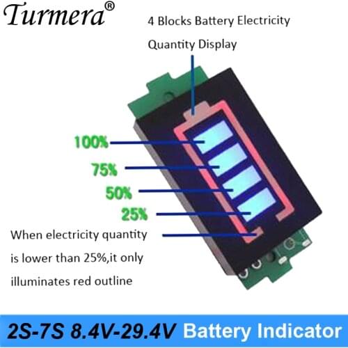 Battery indicator Capacity Module 2S 8.4V 3S 12.6V 4S 16.8V 5S 21V 6S 25.2V Lithium Battery for shura screwdriver