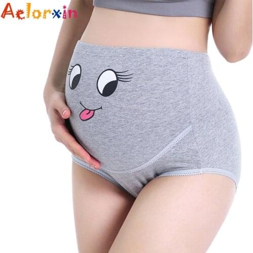 Cartoon Pattern High Waist Maternity Panties Maternity Panties Plus Size Underwear for Pregnant Women Ladies Pregnancy Briefs