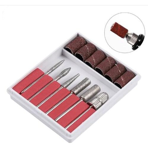 12 Pcs/Set Nail Art Diy Drill Bits Kit 2.35MM Shank Metal Grinding Heads Sand Rings Stone Engraving Carving Tool Files Manicure