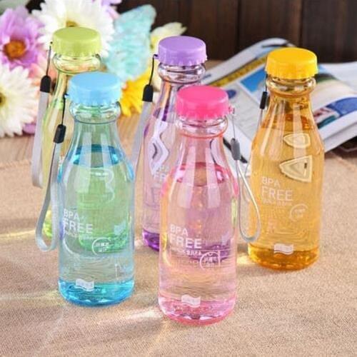 Unbreakable Water Bottle shaker Sports Travel Portable Leak-proof Cycling Camping Water Bottle 550ML Soda Bottle With Lanyard
