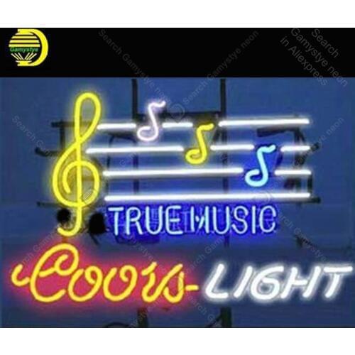 Neon Sign for Coors Light True Music Neon Bulb sign handcraft Beer glass neon signboard Decorate Hotel restaurant light lamps