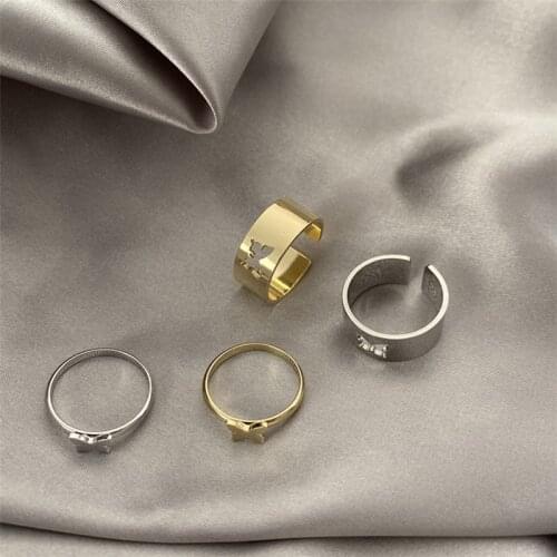 2021 New Fashion Simple Butterfly Gold Sliver Color Joint Rings Sets for Women Jewelry Korean Wedding Party Sexy Ring SALES