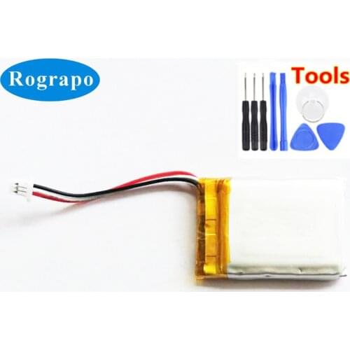 New 3.7V 470mAh 582535 Rechargeable Li Polymer Battery For ParkCity DVR HD 710 , Transcend DrivePro 200 3-wires Plug + tool