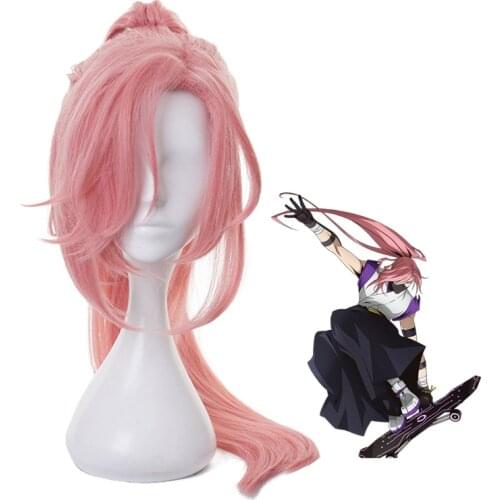 SK∞ Cherry Blossom Pink Long Ponytail Wig Cosplay Costume SK8 the Infinity Heat Resistant Synthetic Hair SK Eight Men Women Wigs