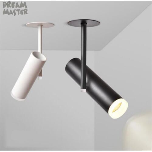 Industrial black white resessed led spotlights for store bar exhibition, Art design downlight for gallary, Modern picture lamp