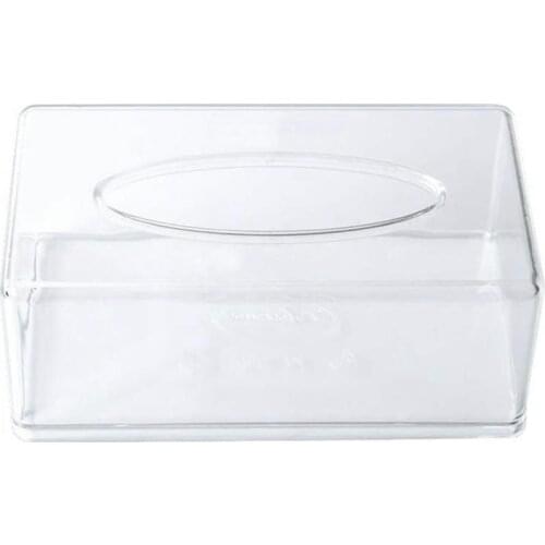 Transparent Home Hotel Desktop Tissue Paper Holder Box Napkin Container Case