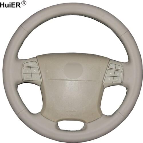 Hand Sewing Car Steering Wheel Cover Volant Braid Funda Volante For Volvo S80 2006 2007 2008 2009 XC70 2007 2008 -2010 V70 2009