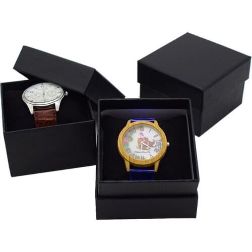 Customize Logo Watchs Box Black Paper Leather jewelry watch/bracelet box naviforce jam tangan wanita kecil kids girls box saat