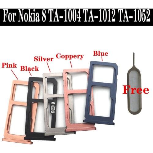 Shyueda 100% New For Nokia 8 TA-1004 TA-1012 TA-1052 5.3" SIM Tray SD Card Tray Slot With Pin