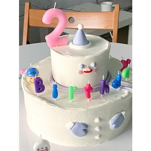 Korean ins wind cartoon birthday candle boy girl baby one year old