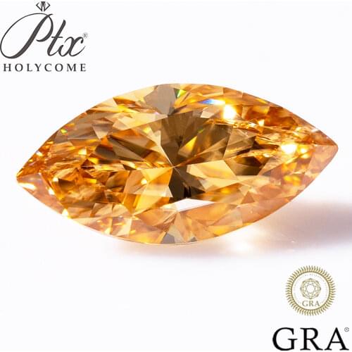 Champagne Color Loose Gesmtone Moissanite Stone Marquise Cut VVS Pass Diamond Tester Simulation Diamond Jewelry Ring Making