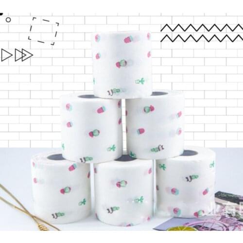 Funny Printed Pattern Toilet Paper 2 Layers 250 Sheets Wood Pulp Roll Paper