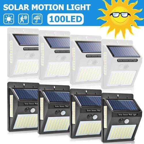 100LED Three-sided Solar Motion Sensor Wall Light Outdoor Yard Street Lamp Waterproof Solar Light Outdoor Lighting Garden Lamp