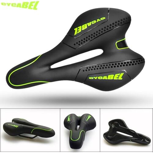 CYCABEL NEW Bike Saddle MTB Mountain Road Bike Seat PU Leather Gel Filled Cycling Cushion Comfortable Shockproof Bicycle Saddle