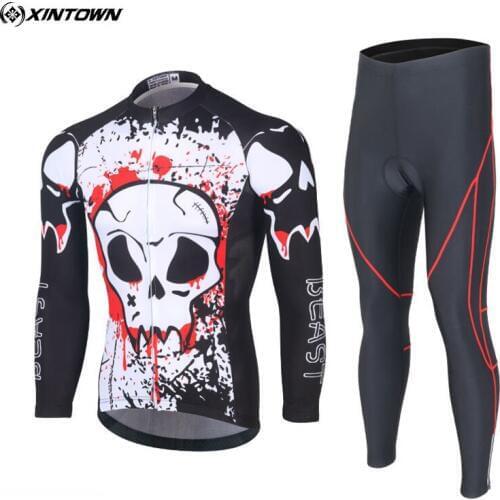 XINTOWN Team 2019 Pro Bicycle Winter Ropa Ciclismo Clothing Set Mens Long Sleeve Cycling Jersey Gel Pad Bib Pants Suits S-XXXL