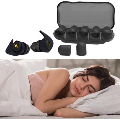 Earplugs Noise-reducing Sleeping Earplugs Reusable Washable Silicone Spongeblack Soundproof Earplugs Soft Noise Reduction Filter