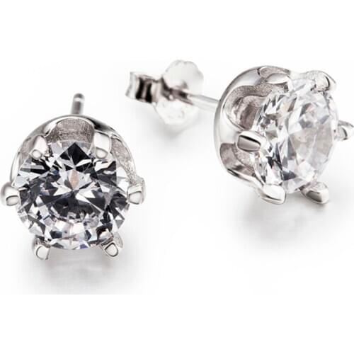 GNE1196 100% Fine 925 Sterling Silver Earring Beauty Lovely Cubic Zirconia Stud Earrings Fashion Jewelry For Women