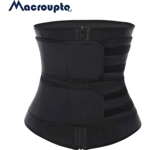 2021 New women Waist Trainer Fitness Sauna Sweat Neoprene Slimming Belt Girdle Shapewear Modeling Strap Zipper Body Shaper