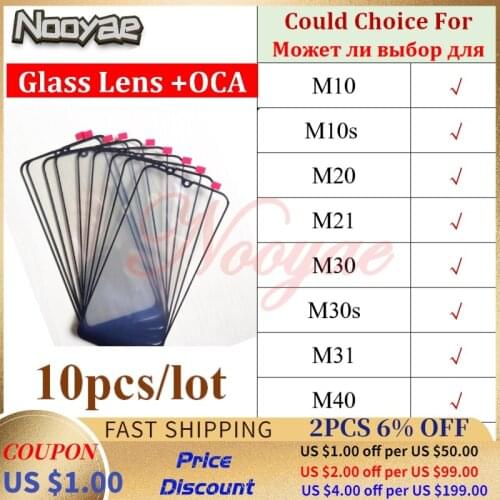 Covered On Digitizer LCD Sensor Panel For Samsung Galaxy M10 M10s M20 M21 M30 M30s M31 M40 Touch Screen Glass lens OCA 10pcs/lot