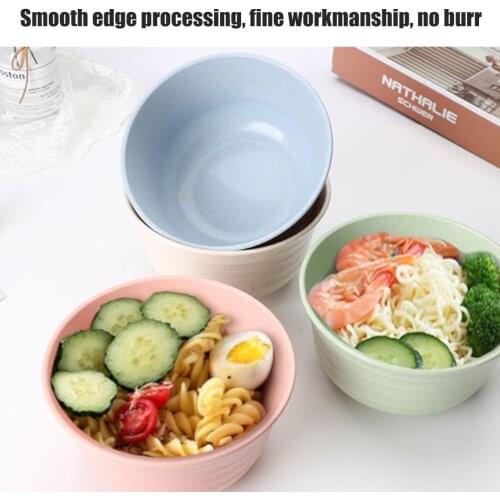 4pcs/set Wheat Straw Fiber Bowls Unbreakable Large Cereal Bowls Degradable kitchen Sets Eco-Friendly Salad Rice Soup Bowls