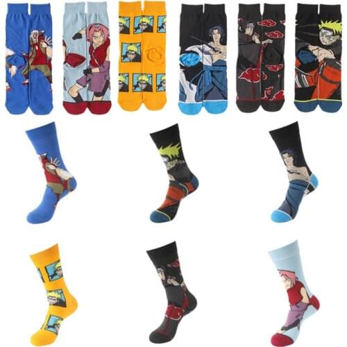 Anime Akatsuki Long Sock Cosplay Props Halloween Cotton Adult Cartoon Gift Ninja series cartoon male socks