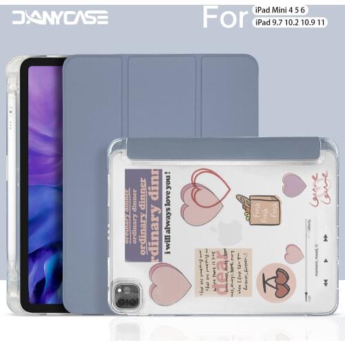 2021 iPad Case For Pro 11 M1 For 2019 2020 10.2 7/8th Generation Cover 2018 iPad 9.7 5/6th Mini 45 Air 4 10.5 10.9 Pencil cases