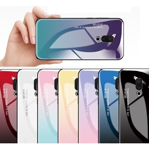 Tempered Glass Case for Meizu Note 8 M6 M5 Note M6T M5s X8 V8 M8 Lite Shockproof Gradient Cover for Meizu 16th Plus 16X Case