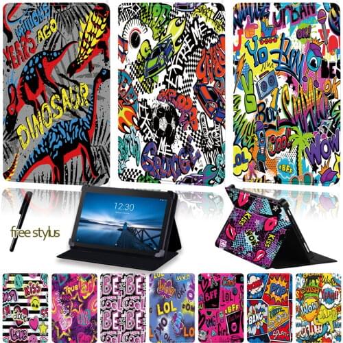Universal Tablet Case for Lenovo Tab E10 /Tab E8 /Tab E7 Drop Resistance Anti-Dust Graffiti Art Pattern Series Protection Case